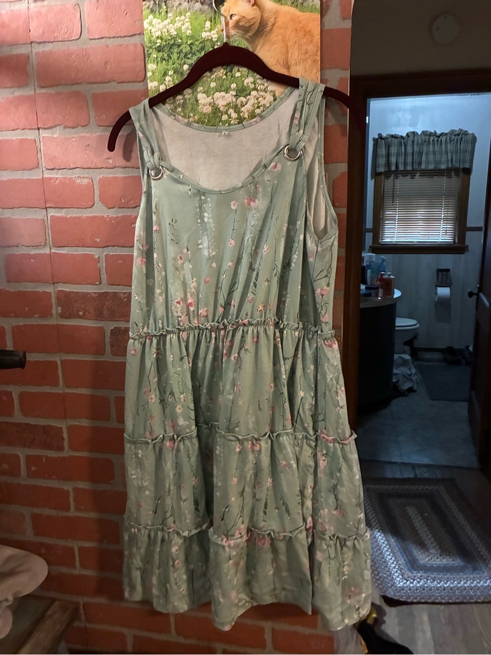 Mint Green Floral Tiered Sundress